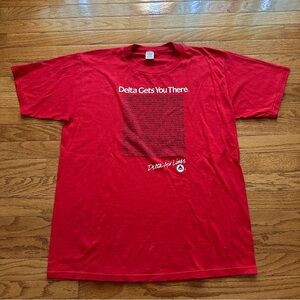 1980s Delta Airlines Promo “Delta Gets You There” Single Stitch Shirt Size XL